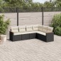 vidaXL Set de sofás de jardín 6 piezas y cojines ratán sintético negro vidaXL Set de sofás de jardín 6 piezas y cojines ratán sintético negro