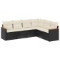 vidaXL Set de sofás de jardín 6 piezas y cojines ratán sintético negro vidaXL Set de sofás de jardín 6 piezas y cojines ratán sintético negro
