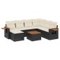 vidaXL Set de sofás de jardín 8 piezas y cojines ratán sintético negro vidaXL Set de sofás de jardín 8 piezas y cojines ratán sintético negro