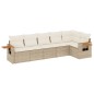 vidaXL Juego de sofás jardín con cojines 6 pzas ratán sintético beige vidaXL Juego de sofás jardín con cojines 6 pzas ratán sintético beige