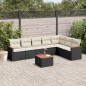 vidaXL Set de sofás de jardín 8 piezas y cojines ratán sintético negro vidaXL Set de sofás de jardín 8 piezas y cojines ratán sintético negro