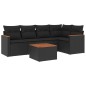 vidaXL Set de sofás de jardín 6 piezas y cojines ratán sintético negro vidaXL Set de sofás de jardín 6 piezas y cojines ratán sintético negro