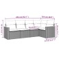 vidaXL Set de sofás de jardín 6 piezas y cojines ratán sintético negro vidaXL Set de sofás de jardín 6 piezas y cojines ratán sintético negro