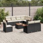 vidaXL Set de sofás de jardín 8 piezas y cojines ratán sintético negro vidaXL Set de sofás de jardín 8 piezas y cojines ratán sintético negro