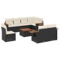 vidaXL Set de sofás de jardín 8 piezas y cojines ratán sintético negro vidaXL Set de sofás de jardín 8 piezas y cojines ratán sintético negro