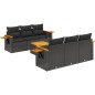 vidaXL Set de comedor de jardín 7 pzas y cojines ratán sintético negro vidaXL Set de comedor de jardín 7 pzas y cojines ratán sintético negro