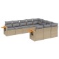 vidaXL Juego de sofás jardín con cojines beige 10 pzas ratán sintético vidaXL Juego de sofás jardín con cojines beige 10 pzas ratán sintético