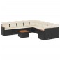 vidaXL Set de sofás de jardín 11 pzas y cojines ratán sintético negro vidaXL Set de sofás de jardín 11 pzas y cojines ratán sintético negro