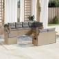 vidaXL Juego de sofás de jardín con cojines beige 8 pzas ratán PE vidaXL Juego de sofás de jardín con cojines beige 8 pzas ratán PE