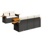 vidaXL Set de sofás de jardín 6 piezas y cojines ratán sintético negro vidaXL Set de sofás de jardín 6 piezas y cojines ratán sintético negro