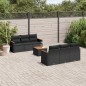 vidaXL Set de comedor de jardín 7 pzas y cojines ratán sintético negro vidaXL Set de comedor de jardín 7 pzas y cojines ratán sintético negro