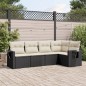 vidaXL Set de muebles de jardín 5 pzas y cojines ratán sintético negro vidaXL Set de muebles de jardín 5 pzas y cojines ratán sintético negro