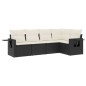 vidaXL Set de muebles de jardín 5 pzas y cojines ratán sintético negro vidaXL Set de muebles de jardín 5 pzas y cojines ratán sintético negro