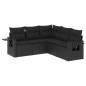 vidaXL Set de muebles de jardín 5 pzas y cojines ratán sintético negro vidaXL Set de muebles de jardín 5 pzas y cojines ratán sintético negro