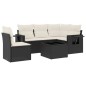 vidaXL Set de sofás de jardín 6 piezas y cojines ratán sintético negro vidaXL Set de sofás de jardín 6 piezas y cojines ratán sintético negro