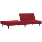 vidaXL Sofá cama de 2 plazas terciopelo color vino tinto vidaXL Sofá cama de 2 plazas terciopelo color vino tinto