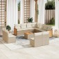 vidaXL Set de sofás de jardín 12 pzas y cojines ratán sintético marrón vidaXL Set de sofás de jardín 12 pzas y cojines ratán sintético marrón
