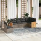 vidaXL Set de muebles de jardín 6 pzas y cojines ratán sintético gris