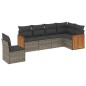 vidaXL Set de muebles de jardín 6 pzas y cojines ratán sintético gris