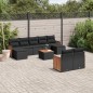 vidaXL Set de sofás de jardín 10 pzas cojines ratán sintético negro vidaXL Set de sofás de jardín 10 pzas cojines ratán sintético negro