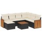 vidaXL Set de sofás de jardín 8 piezas y cojines ratán sintético negro vidaXL Set de sofás de jardín 8 piezas y cojines ratán sintético negro