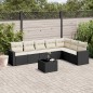 vidaXL Set de sofás de jardín 8 piezas y cojines ratán sintético negro vidaXL Set de sofás de jardín 8 piezas y cojines ratán sintético negro