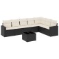 vidaXL Set de sofás de jardín 8 piezas y cojines ratán sintético negro vidaXL Set de sofás de jardín 8 piezas y cojines ratán sintético negro
