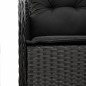 vidaXL Set comedor de jardín 3 pzas con cojines ratán sintético negro vidaXL Set comedor de jardín 3 pzas con cojines ratán sintético negro