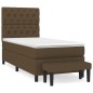vidaXL Cama box spring con colchón tela marrón oscuro 80x200 cm vidaXL Cama box spring con colchón tela marrón oscuro 80x200 cm