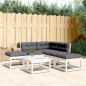 vidaXL Set sofás jardín 5 pzas con cojines madera maciza pino blanco vidaXL Set sofás jardín 5 pzas con cojines madera maciza pino blanco