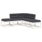 vidaXL Set sofás jardín 5 pzas con cojines madera maciza pino blanco vidaXL Set sofás jardín 5 pzas con cojines madera maciza pino blanco