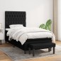vidaXL Cama box spring con colchón tela negro 90x190 cm vidaXL Cama box spring con colchón tela negro 90x190 cm
