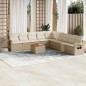 vidaXL Juego de sofás jardín con cojines beige 10 pzas ratán sintético vidaXL Juego de sofás jardín con cojines beige 10 pzas ratán sintético