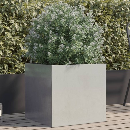 vidaXL Jardinera de acero inoxidable plateado 49x47x46 cm