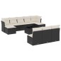 vidaXL Set de sofás de jardín 11 pzas y cojines ratán sintético negro vidaXL Set de sofás de jardín 11 pzas y cojines ratán sintético negro