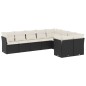 vidaXL Set de sofás de jardín 8 piezas y cojines ratán sintético negro vidaXL Set de sofás de jardín 8 piezas y cojines ratán sintético negro
