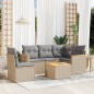 vidaXL Juego de sofás jardín con cojines 6 pzas ratán sintético beige vidaXL Juego de sofás jardín con cojines 6 pzas ratán sintético beige
