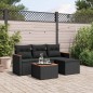 vidaXL Set de muebles de jardín 5 pzas y cojines ratán sintético negro vidaXL Set de muebles de jardín 5 pzas y cojines ratán sintético negro