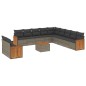 vidaXL Set de sofás de jardín 12 pzas con cojines ratán sintético gris
