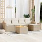 vidaXL Juego de sofás jardín con cojines 6 pzas ratán sintético beige vidaXL Juego de sofás jardín con cojines 6 pzas ratán sintético beige