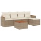 vidaXL Juego de sofás jardín con cojines 6 pzas ratán sintético beige vidaXL Juego de sofás jardín con cojines 6 pzas ratán sintético beige