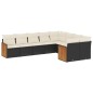 vidaXL Set de sofás de jardín 8 piezas y cojines ratán sintético negro vidaXL Set de sofás de jardín 8 piezas y cojines ratán sintético negro