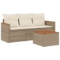 vidaXL Juego de sofás jardín con cojines 4 pzas ratán sintético beige vidaXL Juego de sofás jardín con cojines 4 pzas ratán sintético beige