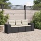 vidaXL Set de sofás de jardín con cojines 3 pzas ratán sintético negro vidaXL Set de sofás de jardín con cojines 3 pzas ratán sintético negro