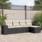 vidaXL Set de muebles de jardín 5 pzas y cojines ratán sintético negro vidaXL Set de muebles de jardín 5 pzas y cojines ratán sintético negro