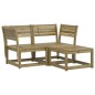 vidaXL Juego de sofás de jardín 3 piezas madera de pino impregnada vidaXL Juego de sofás de jardín 3 piezas madera de pino impregnada