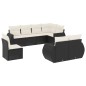 vidaXL Set de sofás de jardín 8 piezas y cojines ratán sintético negro vidaXL Set de sofás de jardín 8 piezas y cojines ratán sintético negro