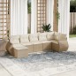 vidaXL Set sofás de jardín 7 piezas y cojines ratán sintético beige vidaXL Set sofás de jardín 7 piezas y cojines ratán sintético beige
