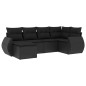 vidaXL Set de sofás de jardín 6 piezas y cojines ratán sintético negro vidaXL Set de sofás de jardín 6 piezas y cojines ratán sintético negro