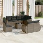 vidaXL Set de muebles de jardín 9 pzas y cojines ratán sintético gris vidaXL Set de muebles de jardín 9 pzas y cojines ratán sintético gris